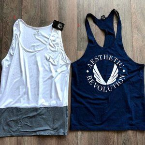 ASRV grey/white tank MED & LG - $20/each